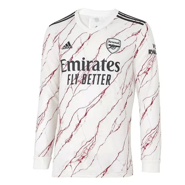 Tailandia Camiseta Arsenal 2ª ML 2020-2021 Blanco